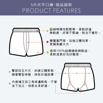 【Sun Flower三花】三花5片式平口褲.四角褲.男內褲(3件組)_小尺碼隨機