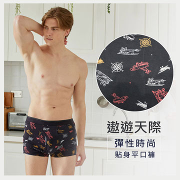 【Sun Flower三花】三花彈性時尚平口褲.四角褲.男內褲(3件)_混色組