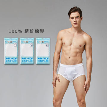 【Sun Flower三花】三花男內褲.三角褲(4件組)_白