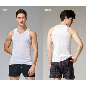 【Sun Flower三花】三花男內衣.背心(4件組)_白