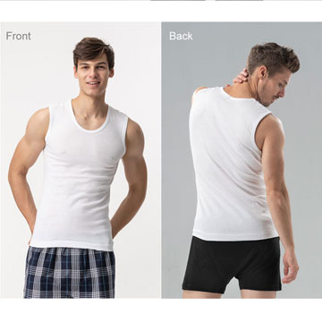 【Sun Flower三花】三花男內衣.寬肩背心(4件組)_白