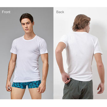 【Sun Flower三花】三花男內衣.短袖圓領(4件組)_白