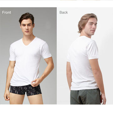 【Sun Flower三花】三花男內衣.短袖U領(4件組)_白