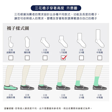 【Sun Flower三花】三花1/2五趾襪.襪子(6雙組)
