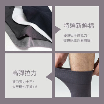 【Sun Flower三花】三花無鬆緊帶紳士休閒襪.襪子(6雙)