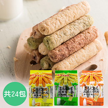 【北田】蒟蒻糙米捲系列組-蛋黃/海苔/起司 共24包