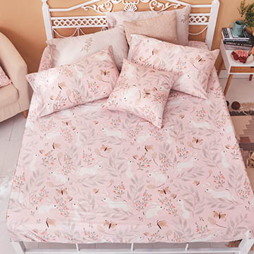 【戀家小舖】台灣製60支100%天絲4件組床包被套枕套 雙人多款花色