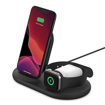 【Belkin】3合一無線充電座（iPhone、Watch、AirPods適用）