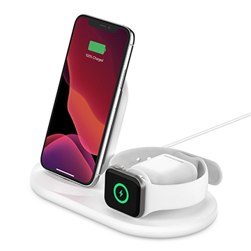 【Belkin】3合一無線充電座（iPhone、Watch、AirPods適用）