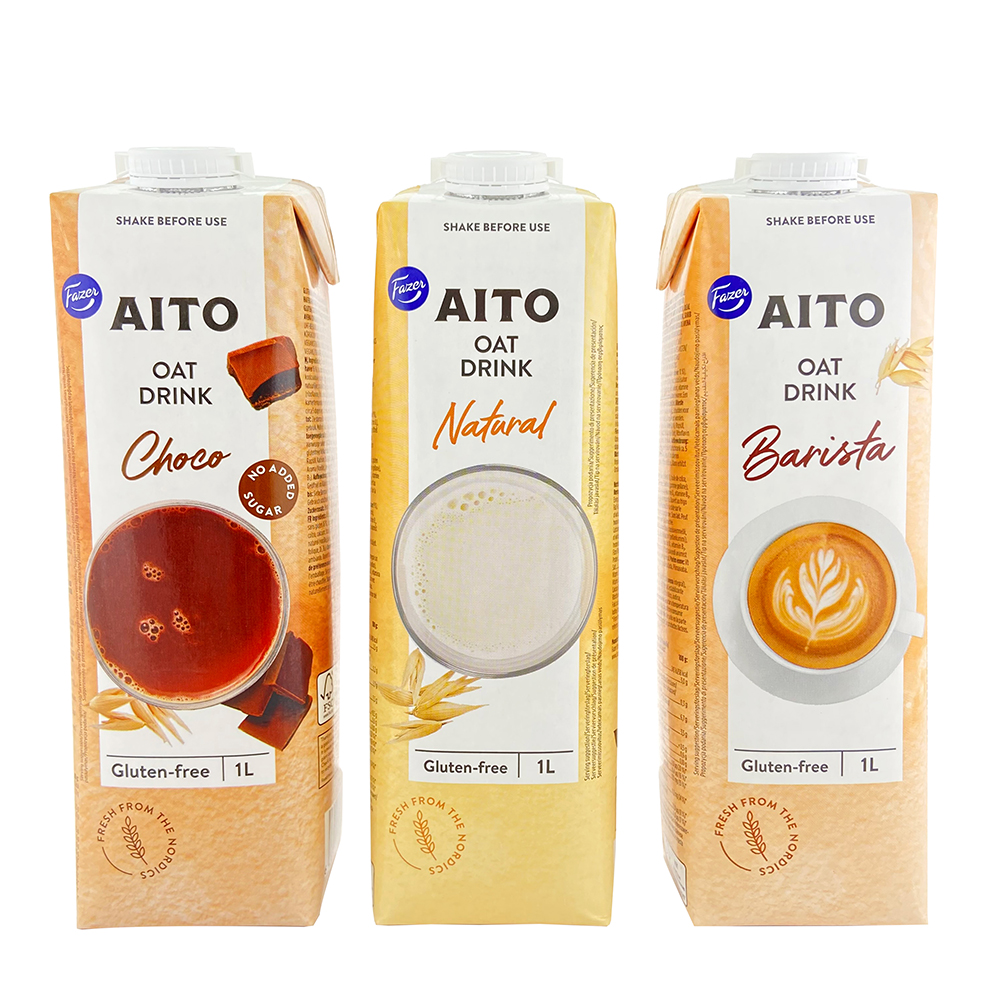 【芬蘭AITO】燕麥奶1000ml 3種口味任選3入組(原味/咖啡/巧克力)