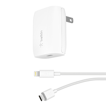 【Belkin】旅充頭18W / 1.2M LTG TO USB-C充電傳輸線