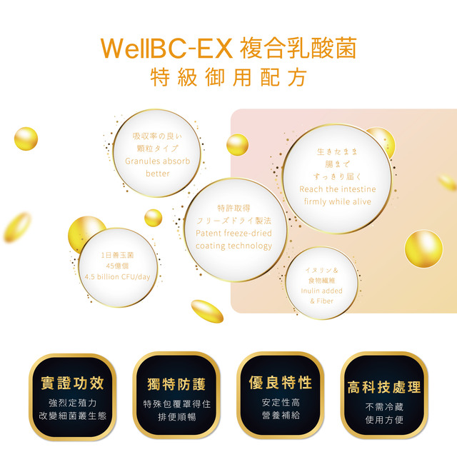 《熱銷》【Wellness】WellBC-EX複合乳酸菌(顆粒)60包/盒 粗顆粒配方