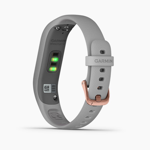 【Garmin】vivosmart 4 健康心率手環 典雅灰搭玫瑰金錶圈 S 