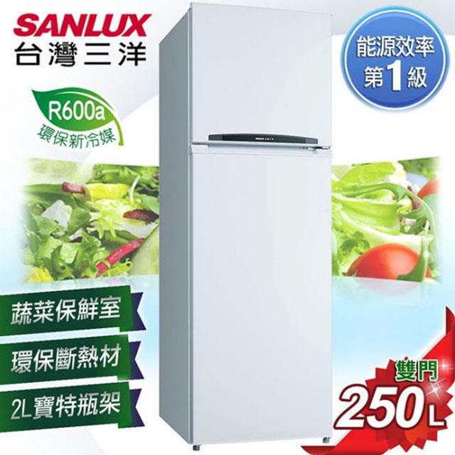 「測試環境請勿購買」【SANLUX台灣三洋】250L雙門冰箱 珍珠白 SR-C250B1 含原廠配送及基本安裝