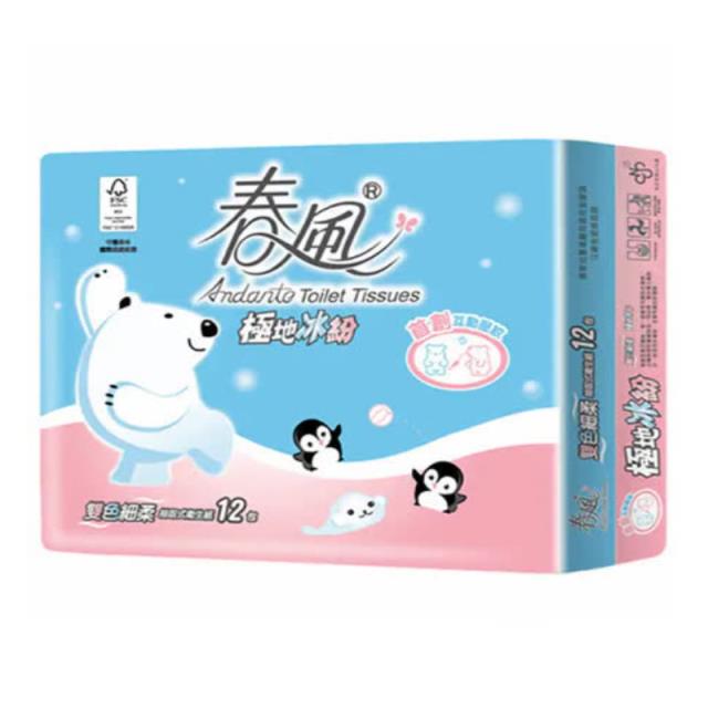 「測試環境請勿購買」【春風】極地冰紛抽取式衛生紙100抽(100抽*12包*6串，一箱共72包)