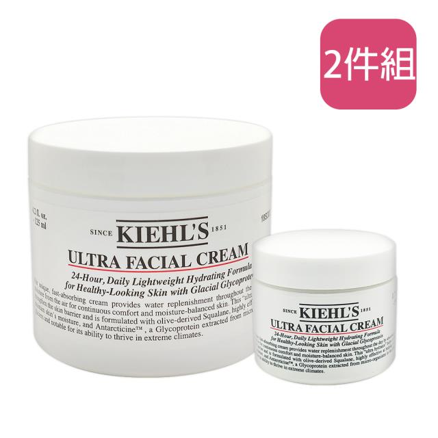 「測試環境請勿購買」【Kiehl's 契爾氏】冰河醣蛋白保濕霜125ml+50ml(2件組) 