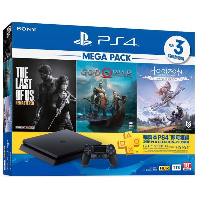 「測試環境請勿購買」【SONY索尼】PS4 薄型台灣專用機 MEGA PACK 1TB同捆組