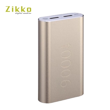 「測試環境請勿購買」【Zikko】M9000T 鈦金鋁/雙USB/行動電源-金色