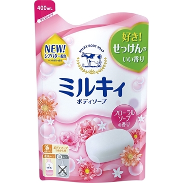 「測試環境請勿購買」【日本牛乳石鹼】牛乳精華沐浴乳補充包 400ML(玫瑰花香)6件組